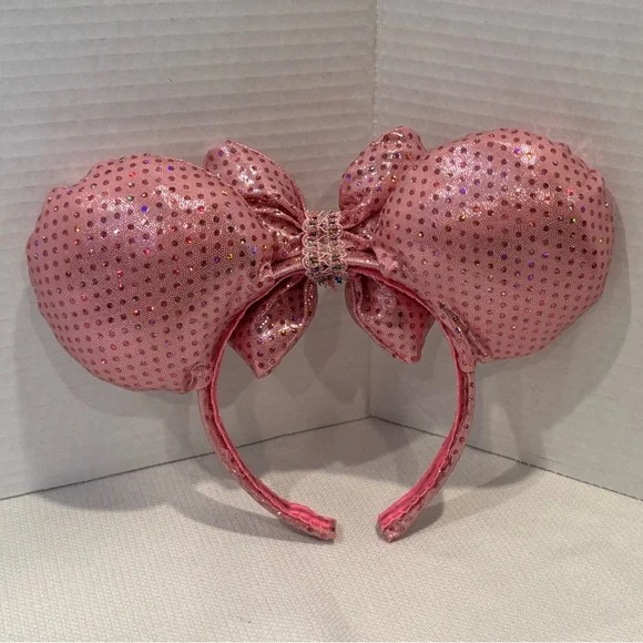 Homemade Headband w/Pink Sequined Sparkly Mouse Ears - Picture 10 of 11